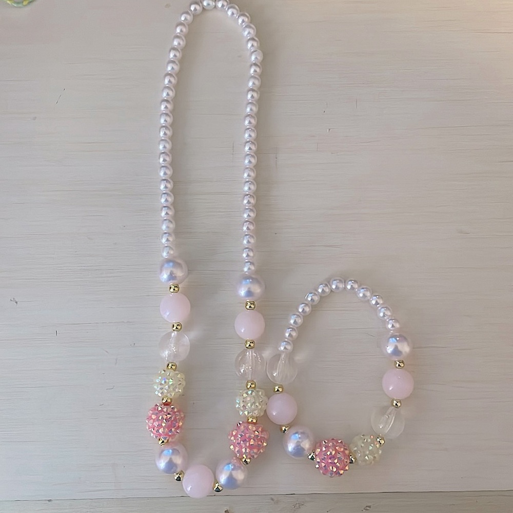 Girls plastic necklace and bracelet